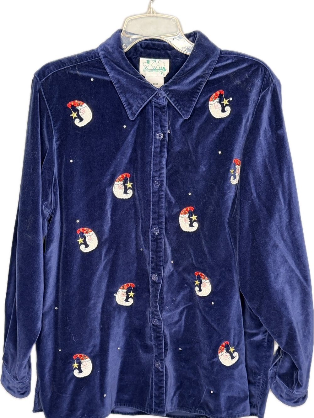 Quacker Factory Velvet Embroidered Christmas Shirt